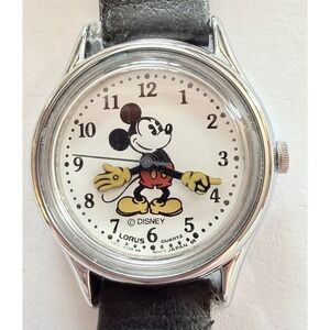 Vintage Lorus Mickey Mouse Watch Quartz V515-6128 Tested And Works